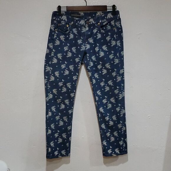 J. Crew Cropped Matchstick in Indigo Floral Size 27 - Picture 3 of 12